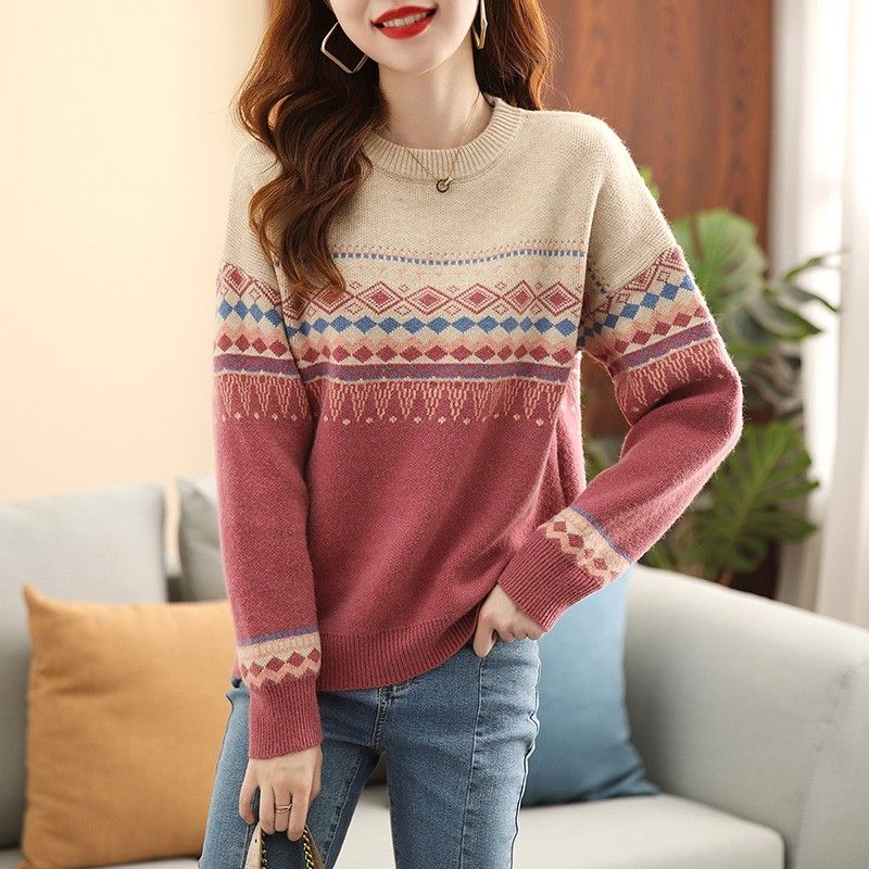 Winter Clothing Sale Women - Pullover da donna girocollo con scollo