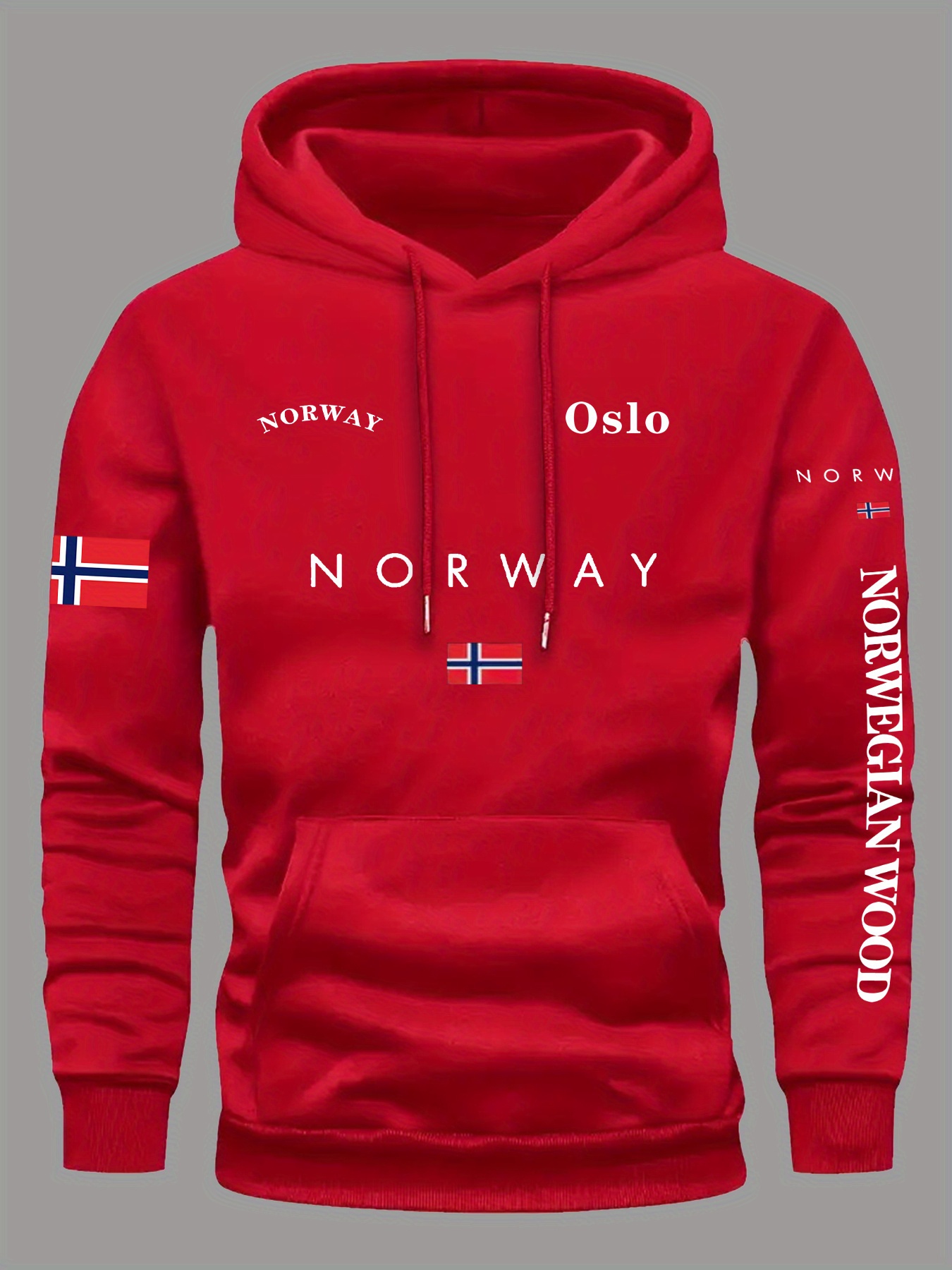 Winter Clothing Norway - Felpe con Cappuccio Bandiera NORVEGIA Uomo