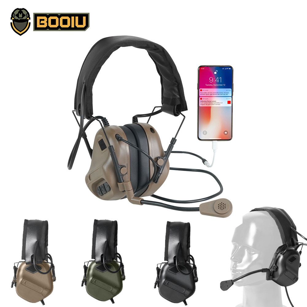 Ear Muff Foldable - BOOIU Cuffie da tiro elettroniche tattiche