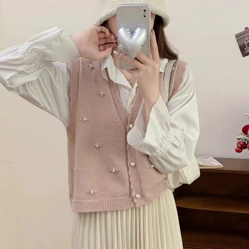 Winter Clothing Trends 2025 Women'S - Gilet in maglia rosa per donna